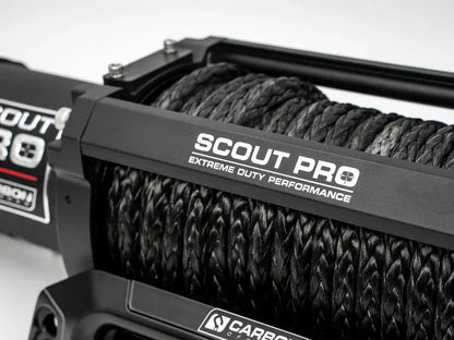 CW-XD15BLK Carbon Offroad Carbon Scout Pro - 15000lb Winch V3 with Black Mega Hook | Genuine Carbon Offroad Recovery Gear