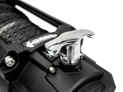 CW-XD15BLK Carbon Offroad Carbon Scout Pro - 15000lb Winch V3 with Black Mega Hook | Genuine Carbon Offroad Recovery Gear