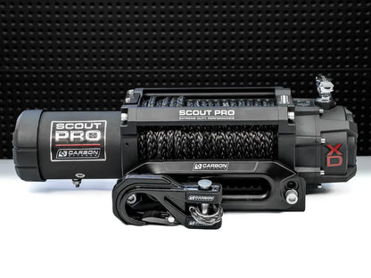 CW-XD15BLK Carbon Offroad Carbon Scout Pro - 15000lb Winch V3 with Black Mega Hook | Genuine Carbon Offroad Recovery Gear
