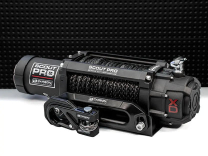 CW-XD15BLK Carbon Offroad Carbon Scout Pro - 15000lb Winch V3 with Black Mega Hook | Genuine Carbon Offroad Recovery Gear