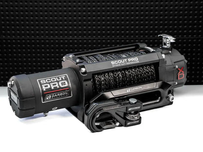 CW-XD15BLK Carbon Offroad Carbon Scout Pro - 15000lb Winch V3 with Black Mega Hook | Genuine Carbon Offroad Recovery Gear