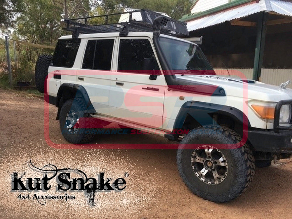 FLARES-LC76-FRONT Toyota Landcruiser 76 Series 2007-On Kut Snake Flares - 50mm - Front Only | Genuine Kut Snake 4X4 Accessory