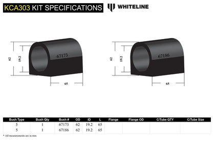 KCA303 Whiteline Front Lower Control Arm - Inner Rear Bushing Double Offset Kit to Suit Nissan Bluebird, Maxima and Pulsar | Genuine Whiteline Suspension Component - photo 5 of 5