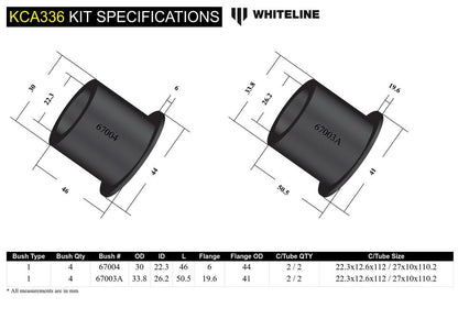 KCA336 Whiteline Front Upper Control Arm - Bushing Double Offset Camber Kit to Suit Nissan 300ZX and Skyline R32 Fwd/Awd | Genuine Whiteline Suspension Component - photo 5 of 5