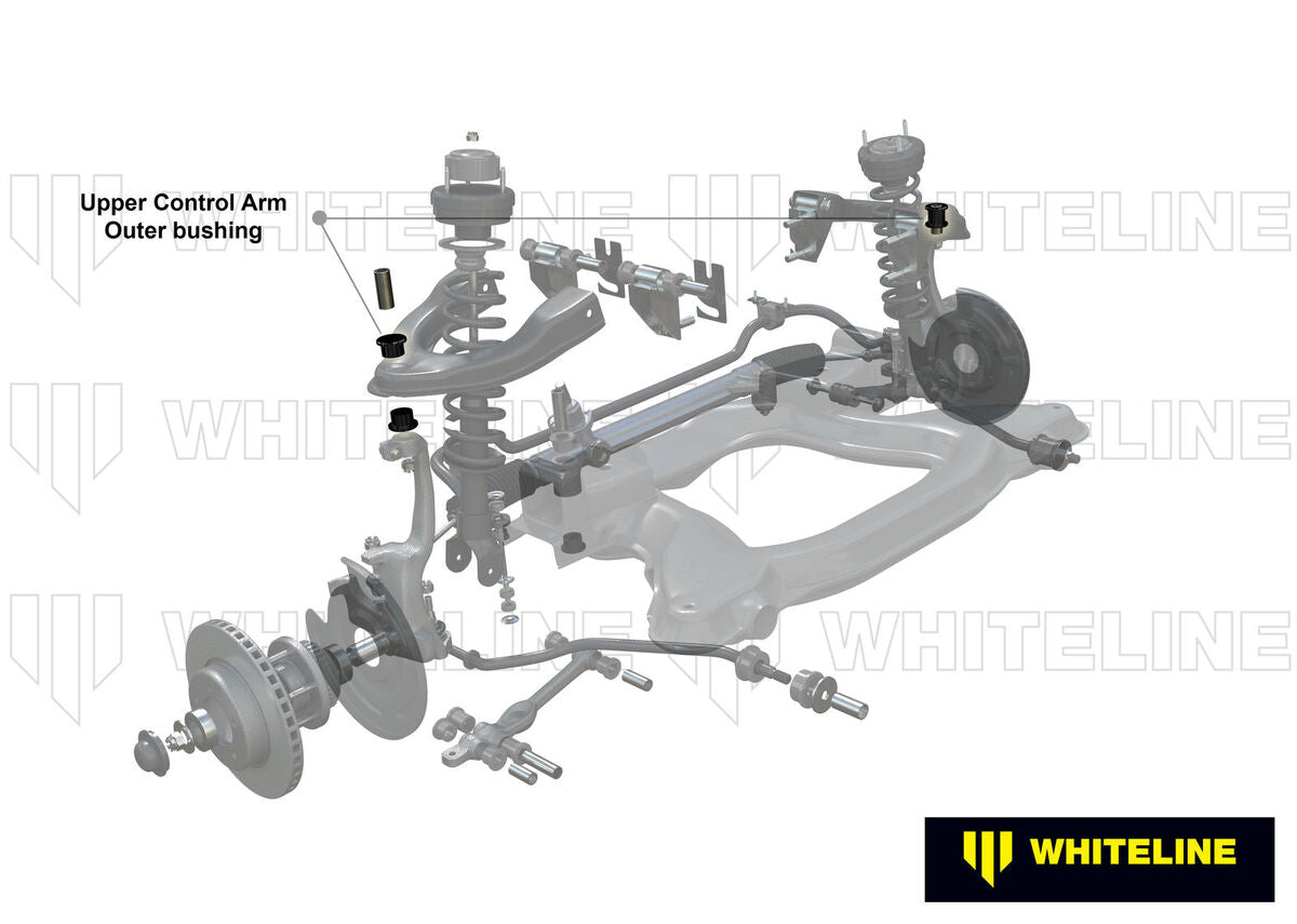 KCA348 Whiteline Front Upper Control Arm - Outer Bushing Camber Kit Double Offset to Suit Nissan Skyline R33, R34 Rwd/Awd | Genuine Whiteline Suspension Component - photo 2 of 6