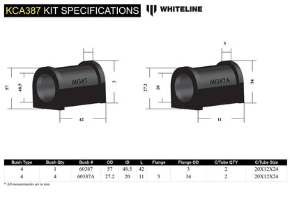KCA387 Whiteline Front Bump Steer - Correction Kit to Suit Mitsubishi Lancer Evolution 7 8 9 | Genuine Whiteline Suspension Component - photo 4 of 4