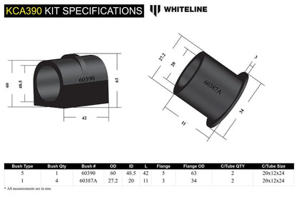 KCA390 Whiteline Front Bump Steer - Correction Kit to Suit Mitsubishi Lancer Evolution 7 8 9 | Genuine Whiteline Suspension Component - photo 4 of 4