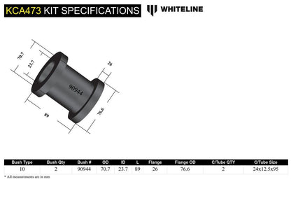 KCA473 Whiteline Front Strut Tension - Bushing Kit-Double Offset Caster Kit to Suit BMW 1, 2, 3 and 4 Series | Genuine Whiteline Suspension Component - photo 5 of 5