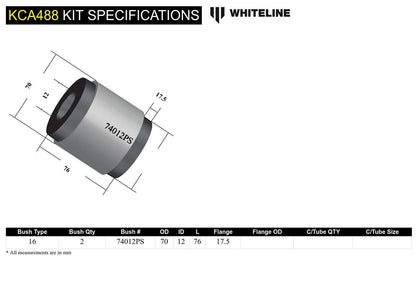 KCA488 Whiteline Front Strut Tension - Bushing Kit-Double Offset Caster Kit to Suit BMW M2, M3 & M4 F8X | Genuine Whiteline Suspension Component - photo 5 of 5