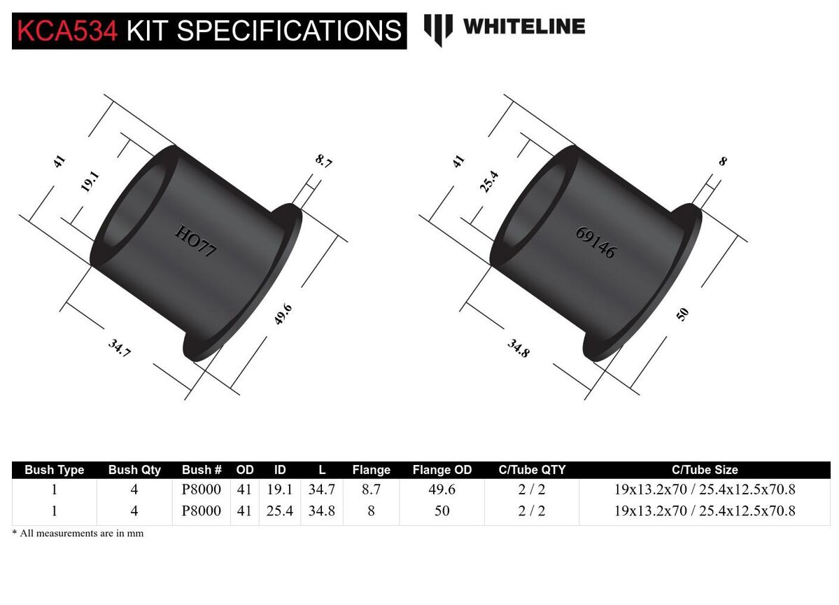 KCA534 Whiteline Rear Camber/Toe Kit 1deg to Suit Holden Commodore VN-VX Standard Height | Genuine Whiteline Suspension Component - photo 5 of 5