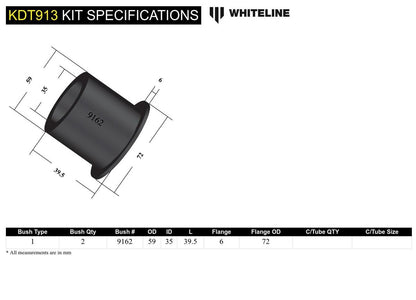 KDT913 Whiteline Rear Differential Mount - Rear Bushing Kit to Suit Nissan 200SX. 300ZX and Skyline | Genuine Whiteline Suspension Component - photo 5 of 5