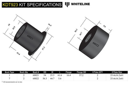 KDT923 Whiteline Rear Differential Mount - Front Bushing Kit to Suit Subaru BRZ and Toyota 86 | Genuine Whiteline Suspension Component - photo 5 of 5