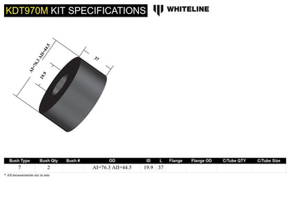KDT970M Whiteline Front Lower Engine Mount - Bushing Kit to Suit Hyundai and Kia | Genuine Whiteline Suspension Component - photo 4 of 4