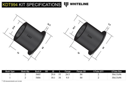 KDT994 Whiteline Rear Beam Axle - Bushing Kit to Suit Hyundai I20 N | Genuine Whiteline Suspension Component - photo 5 of 5