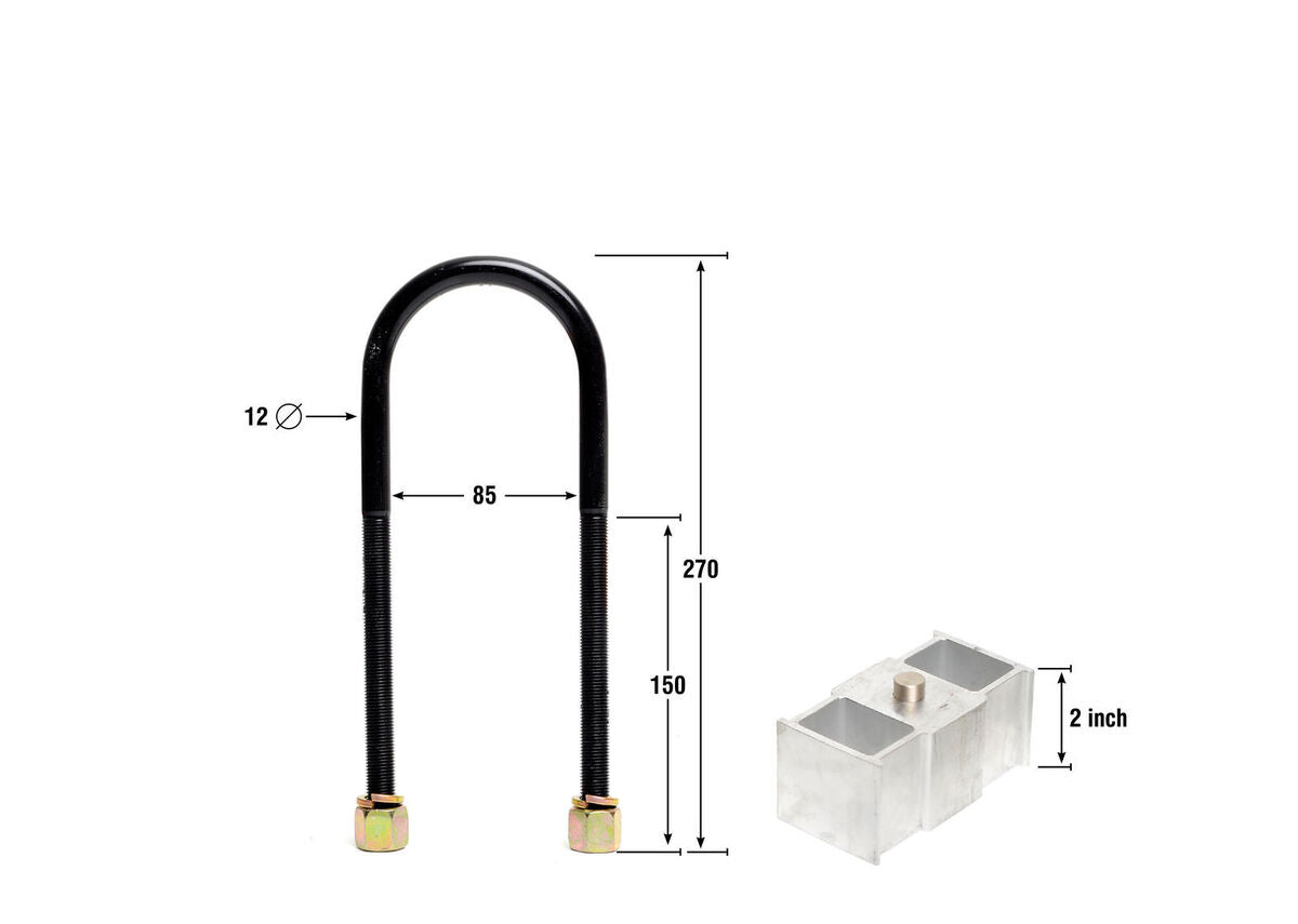 KLB103-20 Whiteline Rear Lowering Block - Kit 2" to Suit Ford Courier, Mazda B Series Bravo and Mitsubishi Triton | Genuine Whiteline Suspension Component - photo 3 of 4