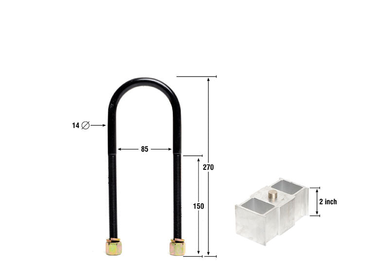 KLB109-20 Whiteline Rear Lowering Block - Kit 2" to Suit Holden Rodeo and Nissan Navara | Genuine Whiteline Suspension Component - photo 3 of 4