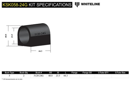 KSK058-24 Whiteline Sway Bar Mount - Bushing Kit 24mm to Suit Whiteline Sway Bars | Genuine Whiteline Suspension Component - photo 6 of 6