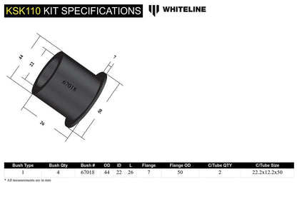 KSK110 Whiteline Front Engine Mount - Bushing Service Kit to Suit Whiteline Engine Mount W92930 | Genuine Whiteline Suspension Component - photo 4 of 4