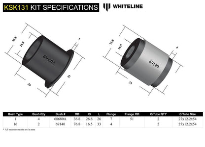 KSK131 Whiteline Front Lower Control Arm - Arm Service Kit to Suit Whiteline Control Arm KTA252 | Genuine Whiteline Suspension Component - photo 6 of 6