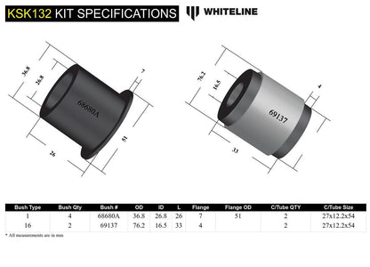KSK132 Whiteline Front Lower Control Arm - Arm Service Kit to Suit Whiteline Control Arm KTA262 | Genuine Whiteline Suspension Component - photo 6 of 6