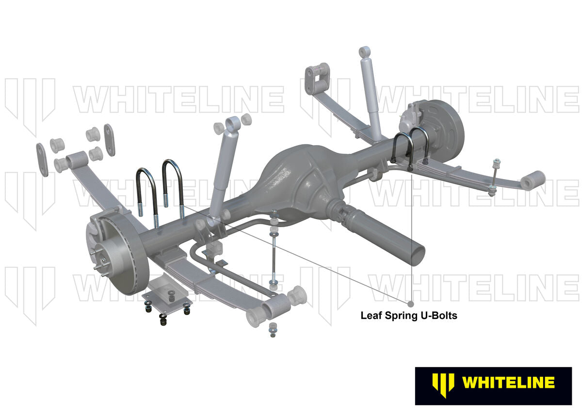 KUB101 Whiteline Universal U Bolts - ID=50mm, L=175mm, Thread=M12 - square top | Genuine Whiteline Suspension Component - photo 2 of 3