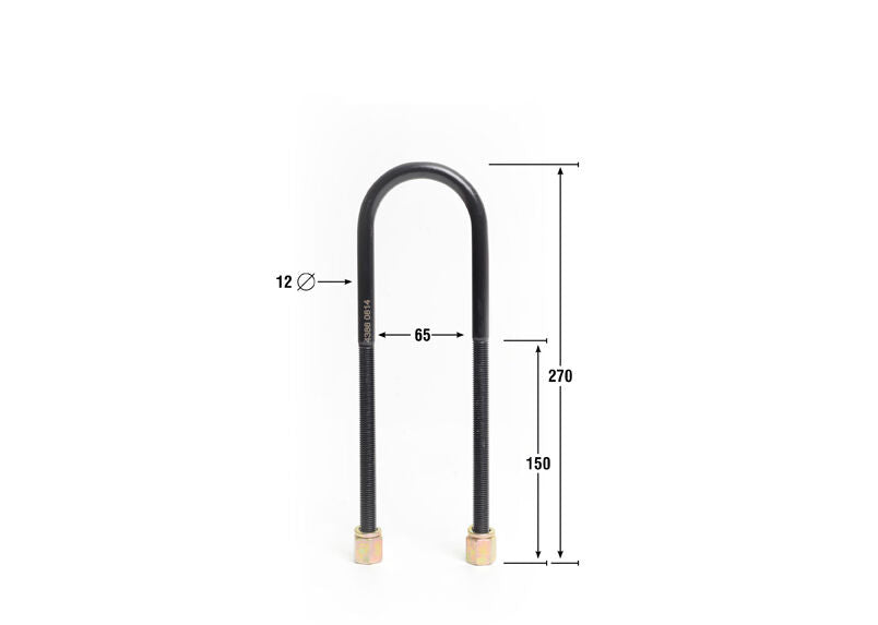 KUB103 Whiteline Universal U Bolts - ID=65mm, L=270mm, Thread=M12 - round top | Genuine Whiteline Suspension Component - photo 3 of 3