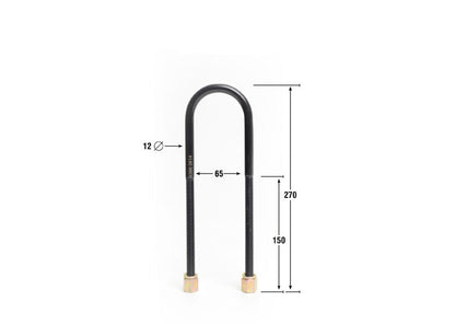KUB103 Whiteline Universal U Bolts - ID=65mm, L=270mm, Thread=M12 - round top | Genuine Whiteline Suspension Component - photo 3 of 3