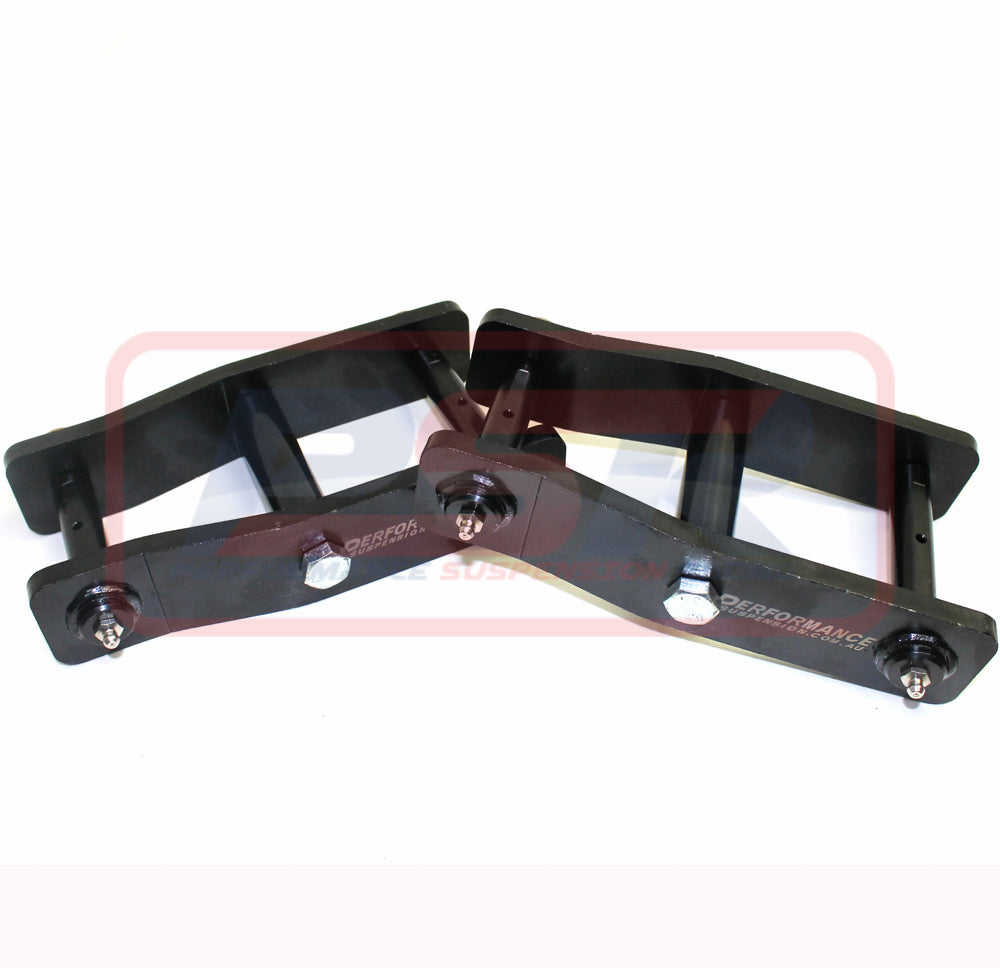 PSREXTSH4 PSR Toyota Hilux IFS / PK-J BT50 Torsion bar models ONLY Extended Shackles 2" Lift | Genuine PSR Suspension Component