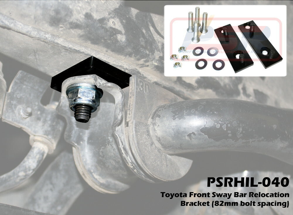 PSRHIL-040 PSR Toyota Front Sway Bar Relocation Bracket (82mm bolt spacing) | Genuine PSR 4X4 Part