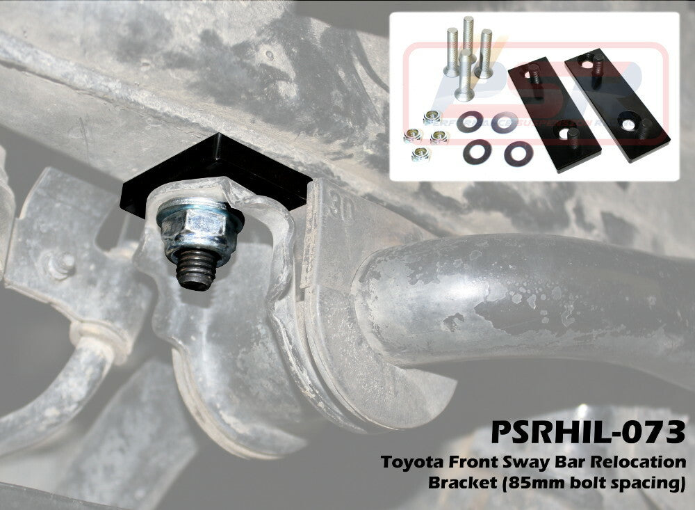 PSRHIL-073 PSR Toyota Front Sway Bar Relocation Bracket (85mm bolt spacing) | Genuine PSR Suspension Component