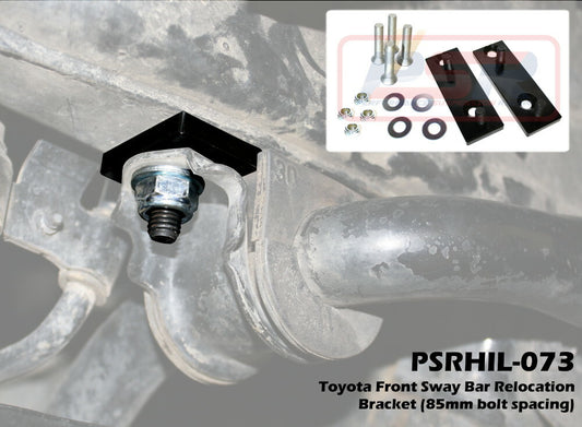 PSRHIL-073 PSR Toyota Front Sway Bar Relocation Bracket (85mm bolt spacing) | Genuine PSR Suspension Component