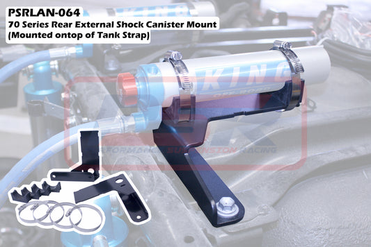 PSRLAN-064 PSR Toyota Landcruiser 70 Series Rear External Shock Reservoir Mount (Mounted on top of Tank Strap) | Genuine PSR Shock Absorber