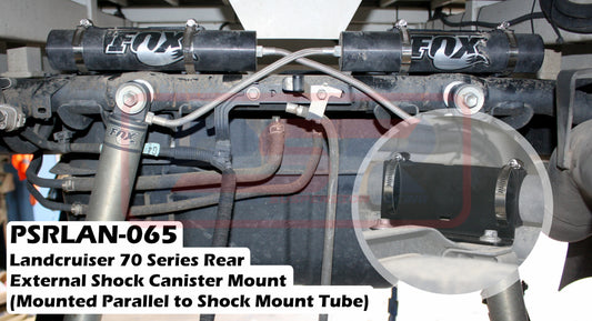 PSRLAN-065 PSR Toyota Landcruiser 70 Series Rear External Shock Reservoir Mount (Mounted Parallel to Shock Mount Tube) | Genuine PSR Shock Absorber