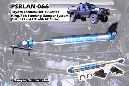 PSRLAN-066 PSR Toyota Landcruiser 70 Series King / Fox Steering Damper System (Suits 1.25 and 1.5" with 10" Stroke) | Genuine PSR Steering Component