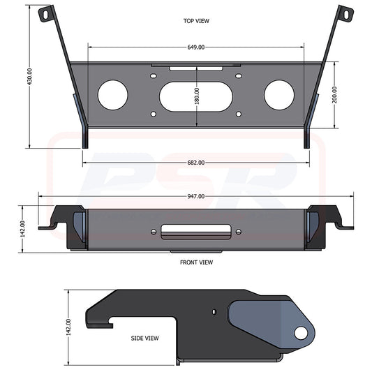 PSRLAN-073 PSR Toyota Landcruiser 70 Series Rear Winch Cradle | Genuine PSR Recovery Gear