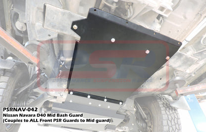 PSRNAV-042 Nissan Navara D40 Mid Bash Guard (Couples ALL PSR Front Guards to Rear guard) | Genuine PSR Underbody Protection