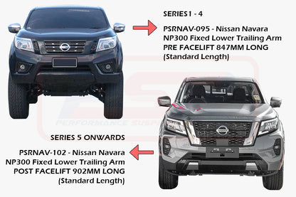 PSRNAV-095 PSR Nissan Navara NP300 Fixed Lower Trailing Arm PRE FACELIFT 847MM LONG (Standard Length) | Genuine PSR Suspension Component