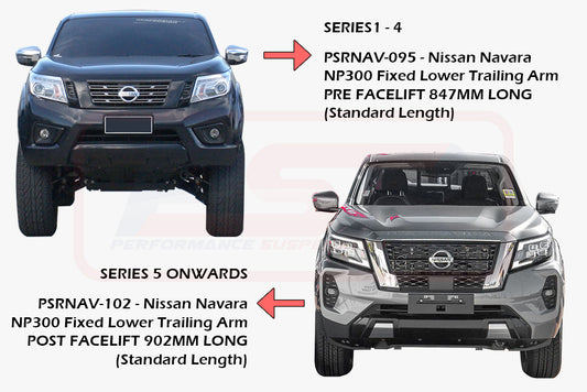 PSRNAV-102 PSR Nissan Navara NP300 Fixed Lower Trailing Arm POST FACELIFT 902MM LONG (Standard Length) | Genuine PSR Suspension Component - photo 2 of 3