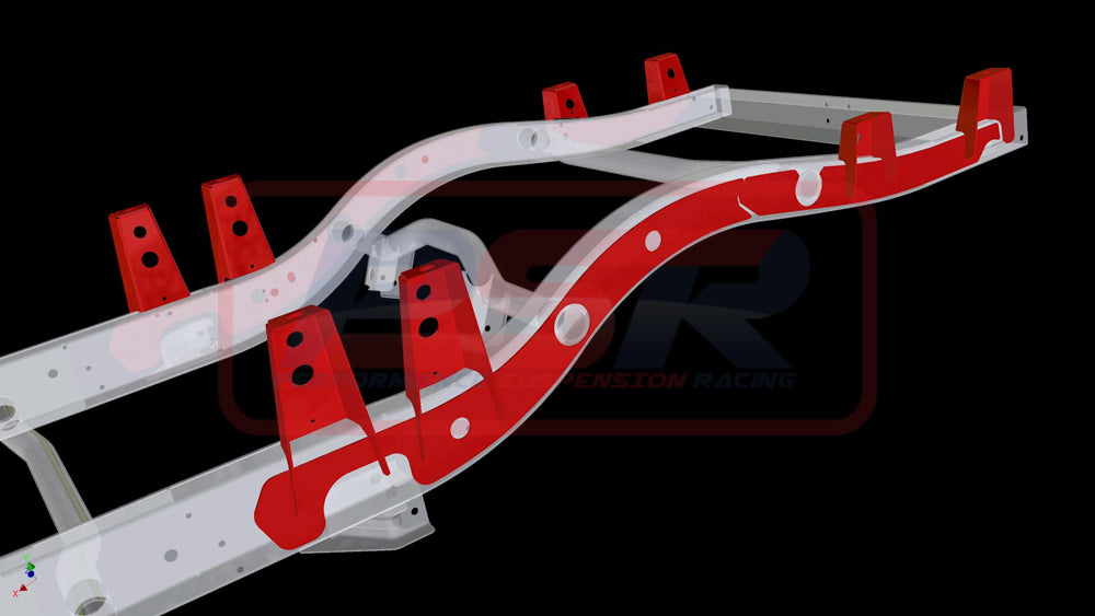 PSRPAT-088 PSR Nissan Patrol GQ-GU Coil Cab Ute External Heavy Duty Tray Mount System (Wagon to ute chassis conversion) (Standard Lower Arm) | Genuine PSR Chassis Brace