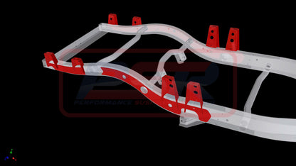 PSRPAT-088 PSR Nissan Patrol GQ-GU Coil Cab Ute External Heavy Duty Tray Mount System (Wagon to ute chassis conversion) (Standard Lower Arm) | Genuine PSR Chassis Brace