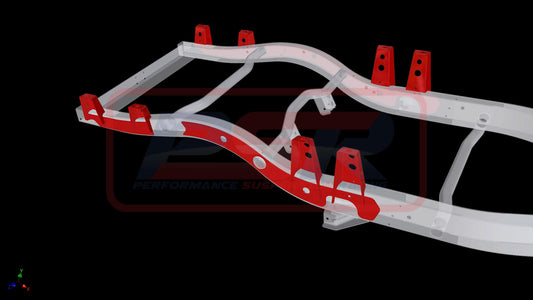 PSRPAT-088 PSR Nissan Patrol GQ-GU Coil Cab Ute External Heavy Duty Tray Mount System (Wagon to ute chassis conversion) (Standard Lower Arm) | Genuine PSR Chassis Brace