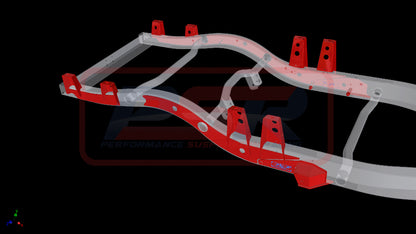 PSRPAT-089 Nissan Patrol GQ-GU Coil Cab Ute External Heavy Duty Tray Mount System (Wagon to ute chassis conversion) (PSR Long Arm) | Genuine PSR Chassis Brace