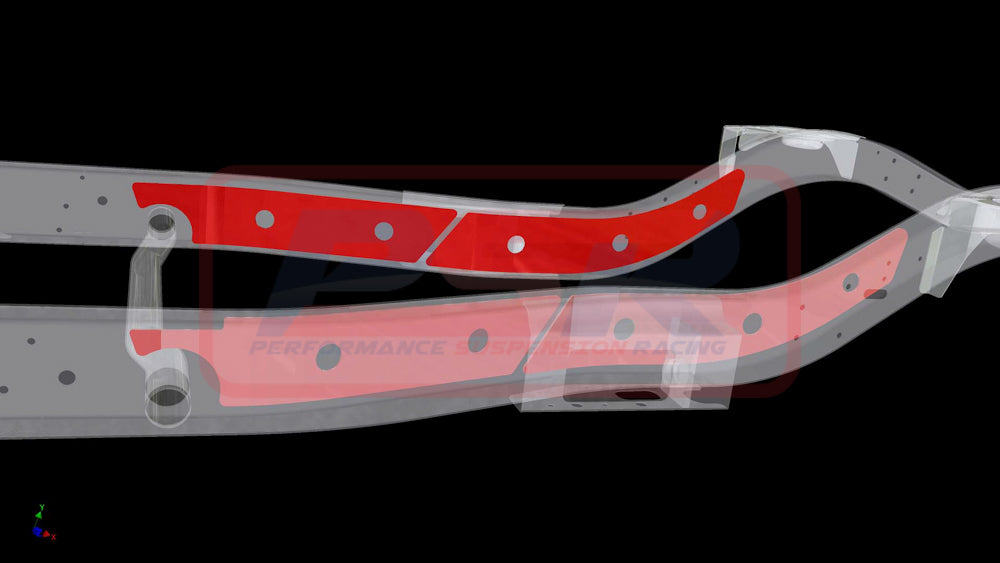 PSRPAT-095 PSR Nissan Patrol GQ-GU Chassis Bracing Front Internal (Engine mount to front of rear lower control arm brace) | Genuine PSR Chassis Brace
