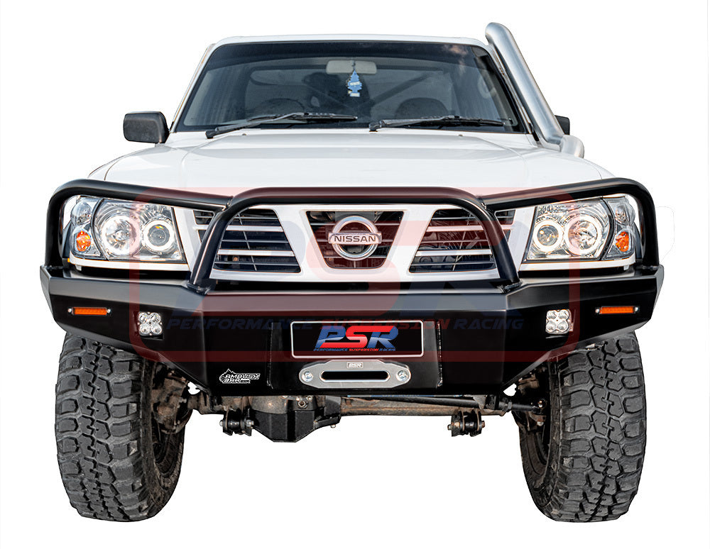 PSRPAT-144-KIT PSR Ambush Nissan Patrol GU Series 1-2-3 Ambush Triple Hoop (Angry Eye) Bullbar | Genuine PSR Ambush Bull Bar