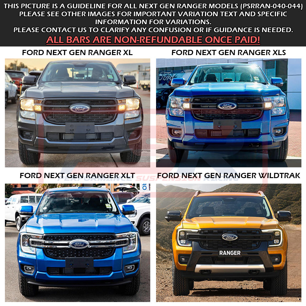 PSRRAN-043-KIT PSR Ambush Ford Ranger Next Gen Ambush Single Hoop Bullbar | Genuine PSR Ambush Bull Bar