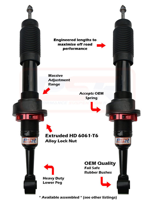 PSRSH-TTG-1501-PR Mazda BT-50 / Ford Ranger PX PSR TTG Front 2-5" Adjustable Shock Absorber - PAIR | Genuine PSR TTG Shock Absorber