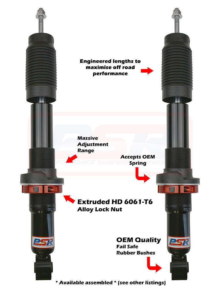 PSRSH-TTG-1701-PR Holden RG Colorado / Isuzu D-MAX 1-2-3-4 / Mazda BT-50 TF 2021-On PSR TTG 2-4" Front Adjustable Shock Absorber - PAIR | Genuine PSR TTG Shock Absorber