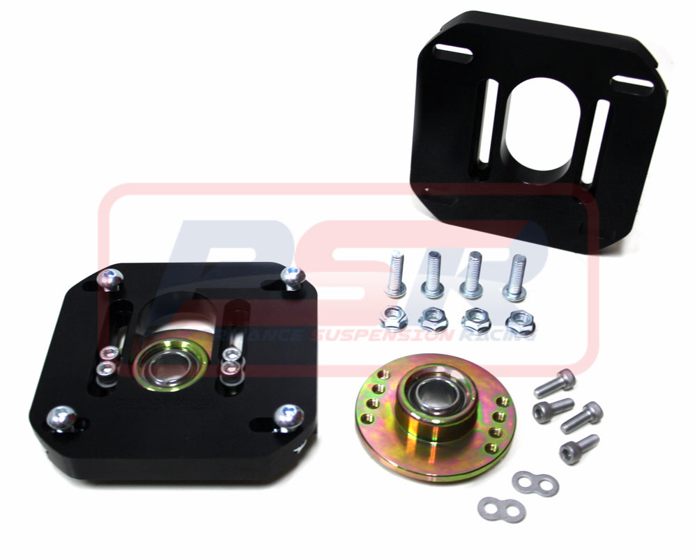 PSRSM-006-BLACK PSR Mazda RX4-RX7 SER I II III Camber / Castor Adjustable Pillowball Strut Mount Black | Genuine PSR Suspension Component