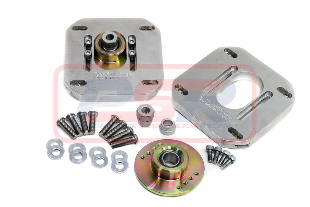 PSRSM-006-SILVER PSR Mazda RX4-RX7 SER I II III Camber / Castor Adjustable Pillowball Strut Mount Silver | Genuine PSR Suspension Component