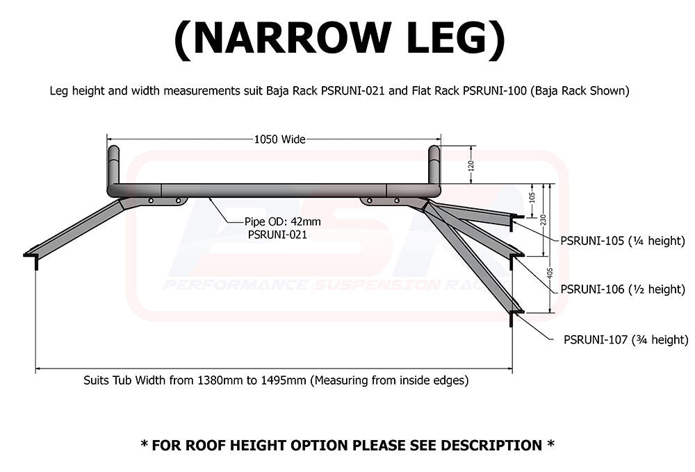 PSRUNI-021-KIT PSR Baja Rack Universal Tub Rack | Genuine PSR 4X4 Accessory - photo 3 of 12
